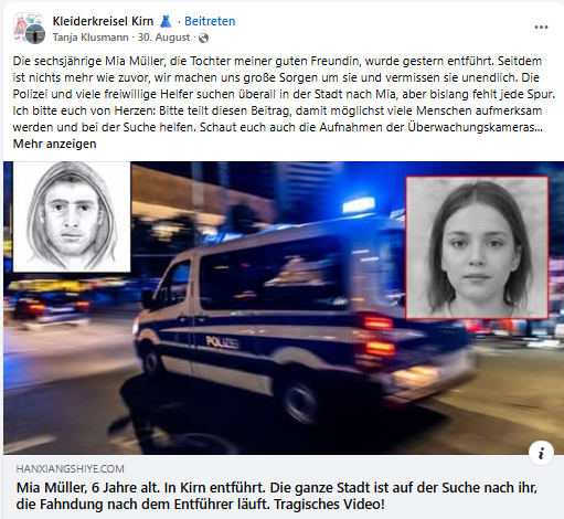 Fake-News um entführte Sechsjährige