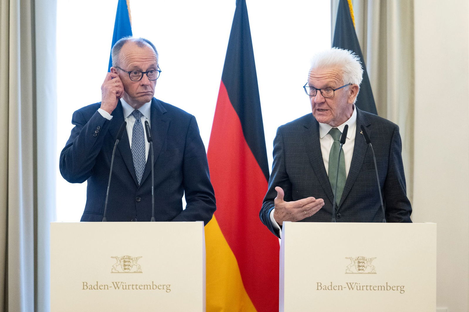 Merz und Kretschmann tauschten sich über Wirtschaft und Forschung. 