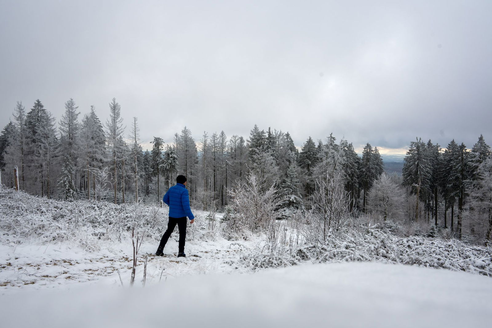 Der Schnee zieht erste Freizeitsportler an. 