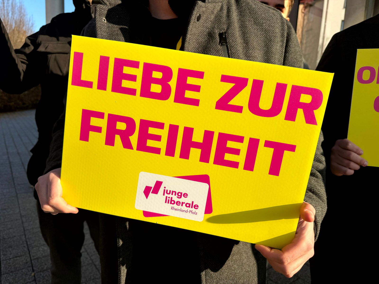 Die Jungen Liberalen stimmten sich vor dem Parteitag mit einer Plakataktion auf den Wahlkampf ein.