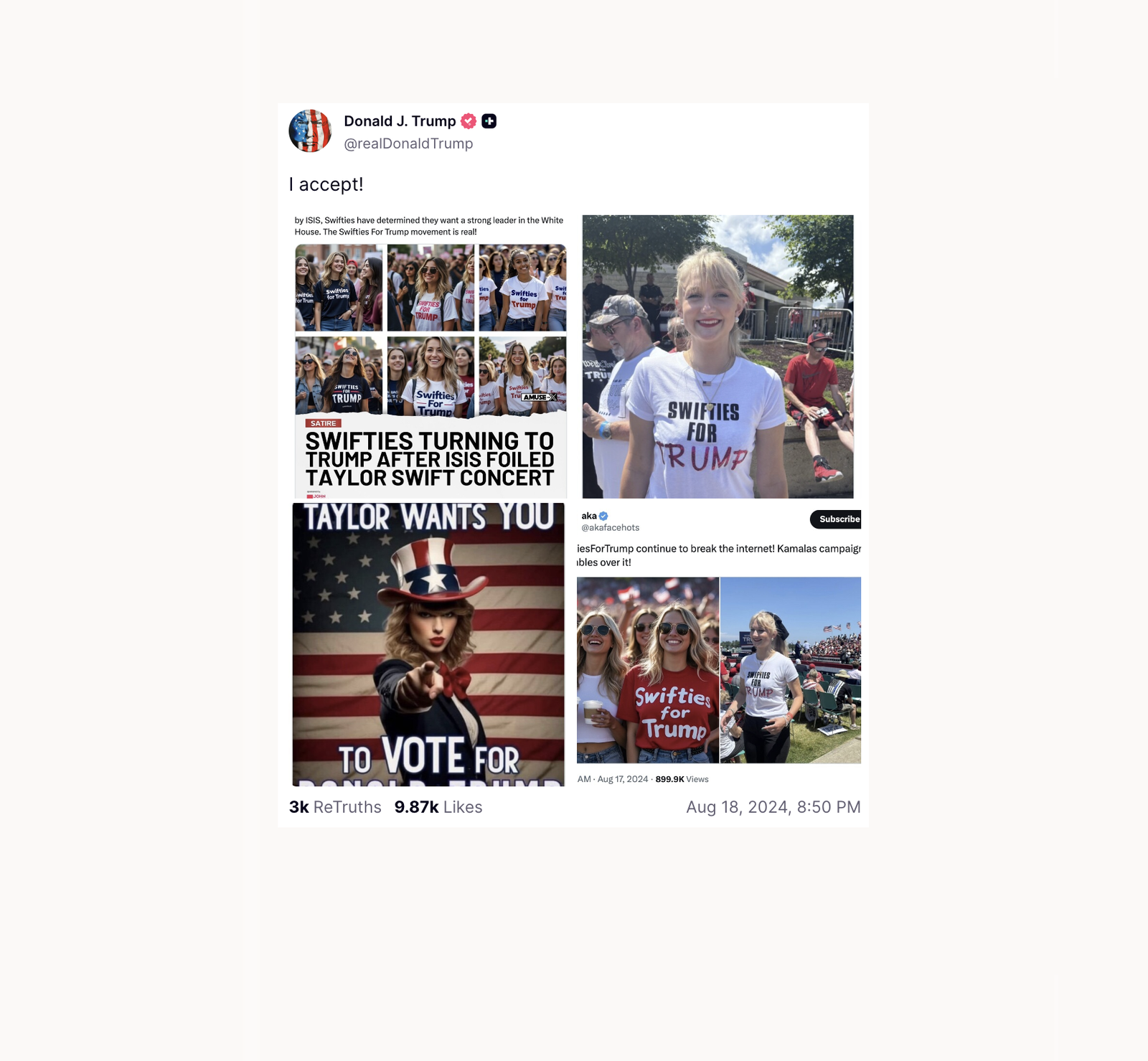 Donald Trump - Swifties for Trump