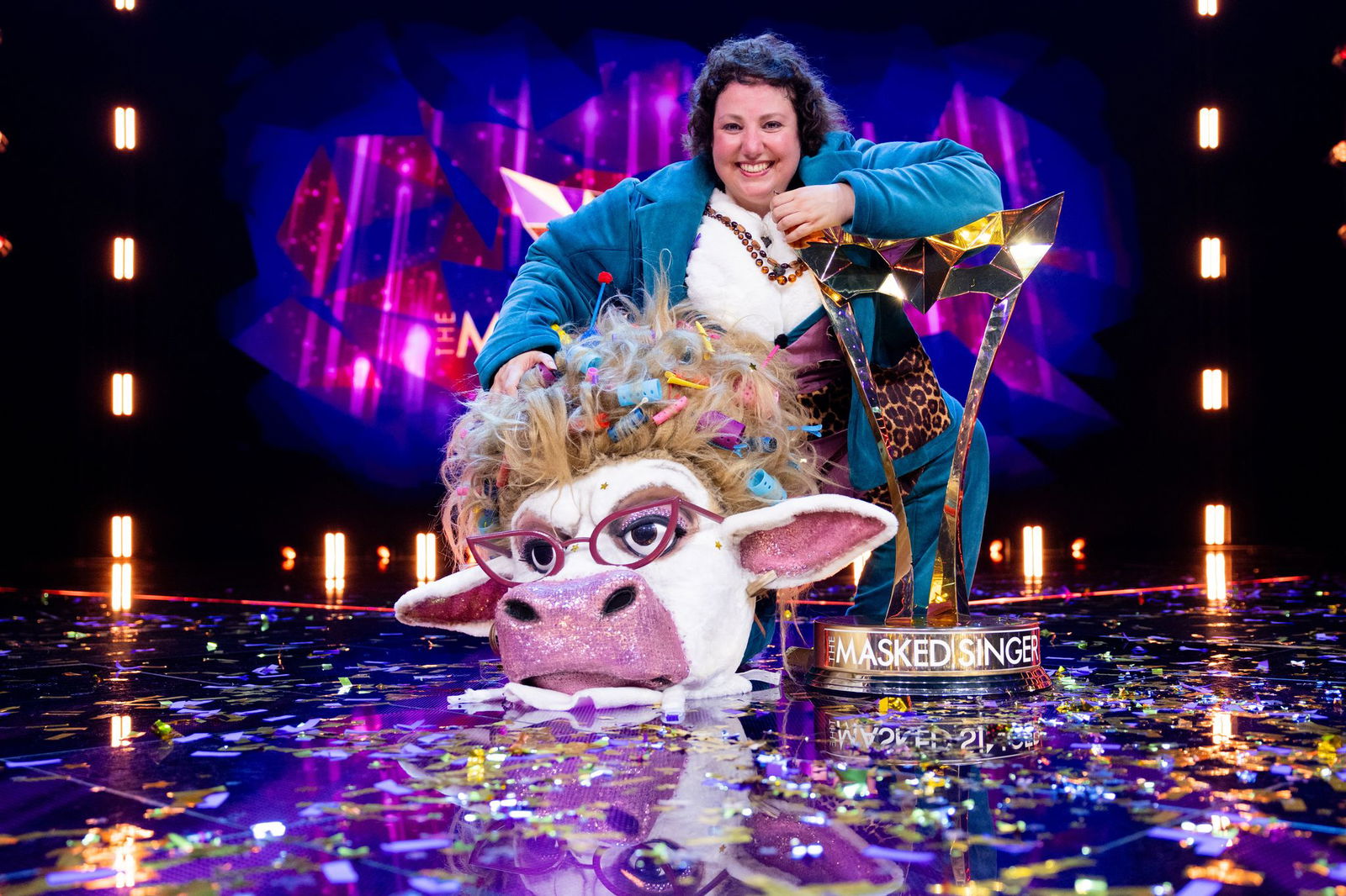 Komikerin Meltem Kaptan steckte unter dem Kuh-Kostüm. 