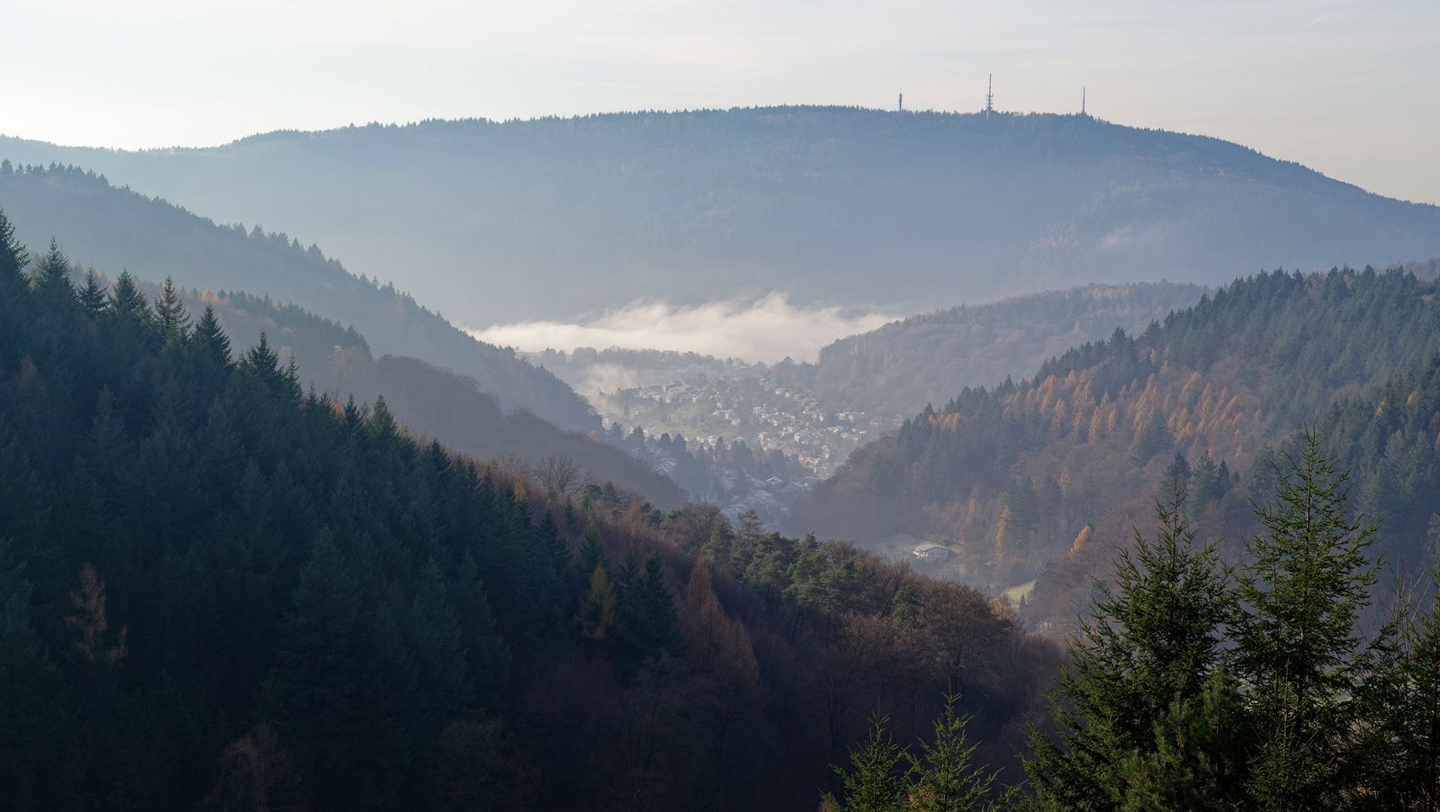 Frühnebel bedeckt das Neckartal am Königstuhl. Am Donnerstag ist es laut dem Deutschen Wetterdienst meist dicht bewölkt. (Archivbild)