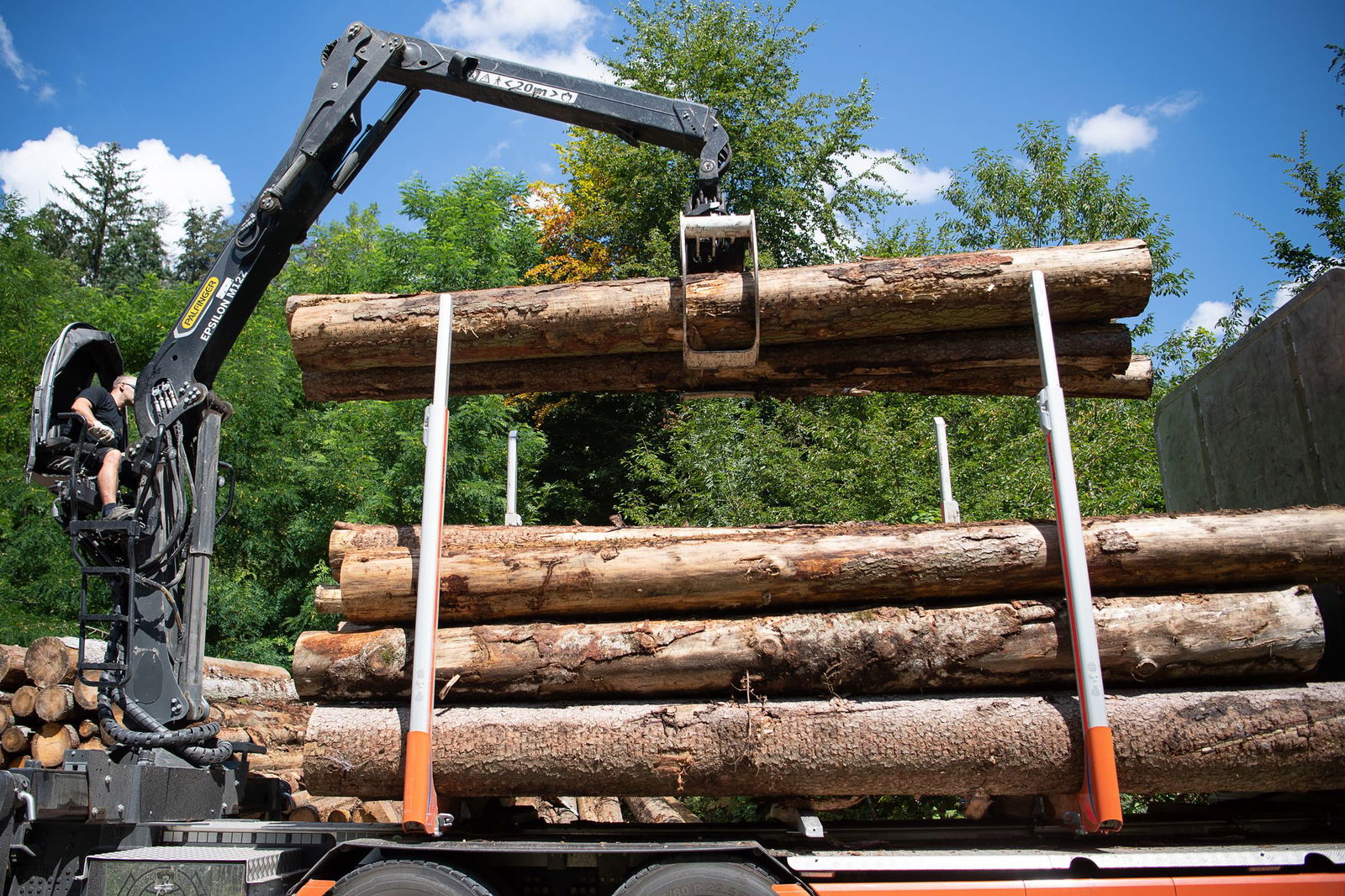 Kontrolleure stoppen viele überladene Holztransporte. (Symbolbild)