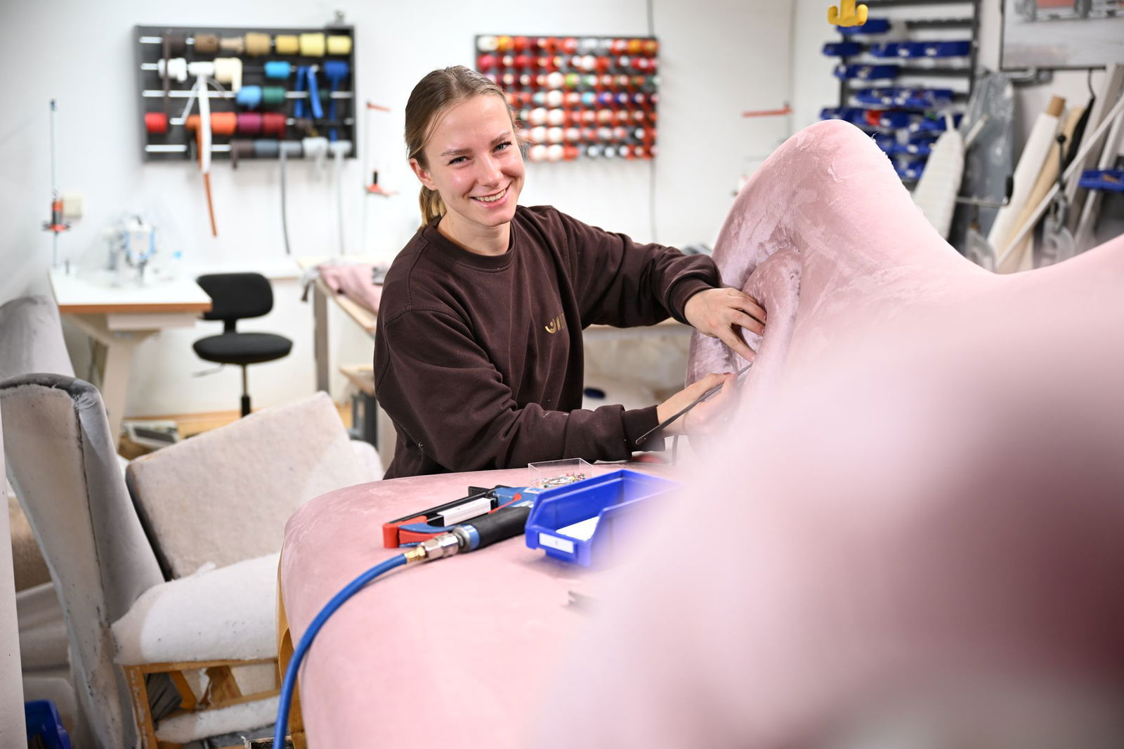 Nina Thiele hat als Raumausstatterin beim Bundeswettbewerb den ersten Platz belegt.