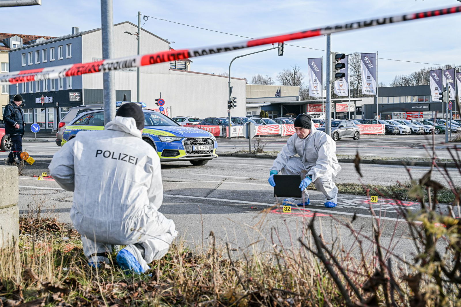 Der mutmaßliche Täter wurde auf der Flucht festgenommen und von der Polizei angeschossen.