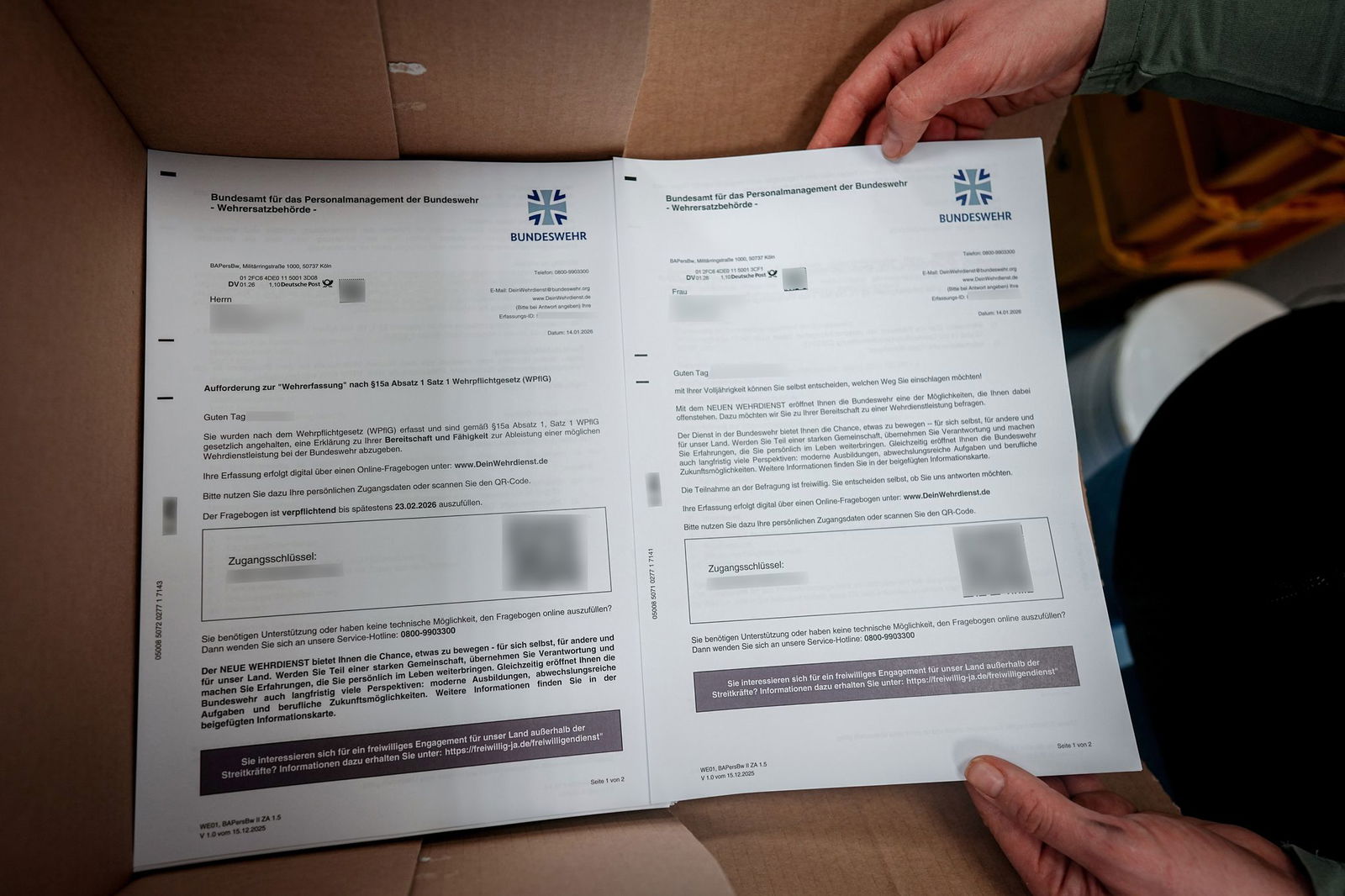 Neuer Wehrdienst - Erste Fragebögen werden verschickt