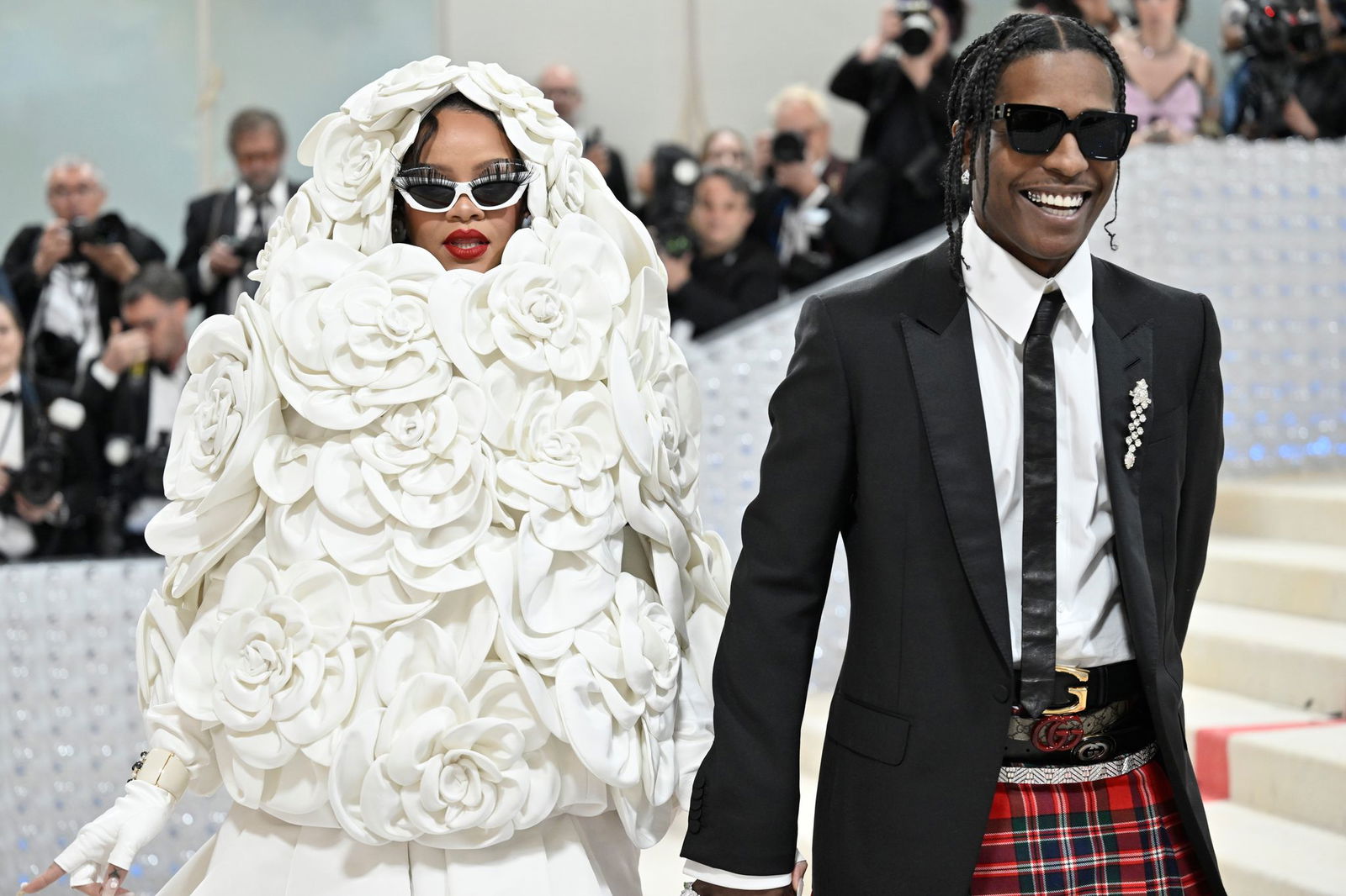 Rihanna und Asap Rocky setzen gerne auf modische Statements, wie zum Beispiel bei der Met Gala 2023 in New York. (Archivbild)