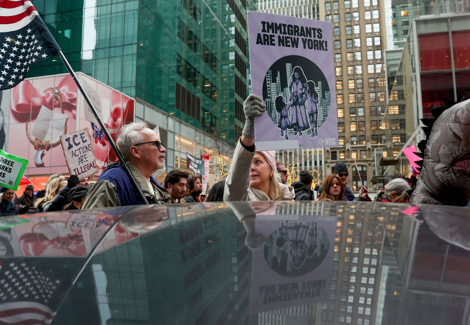 New York ist nur eine von vielen US-Städten, in denen am Wochenende gegen ICE protestiert wurde. 