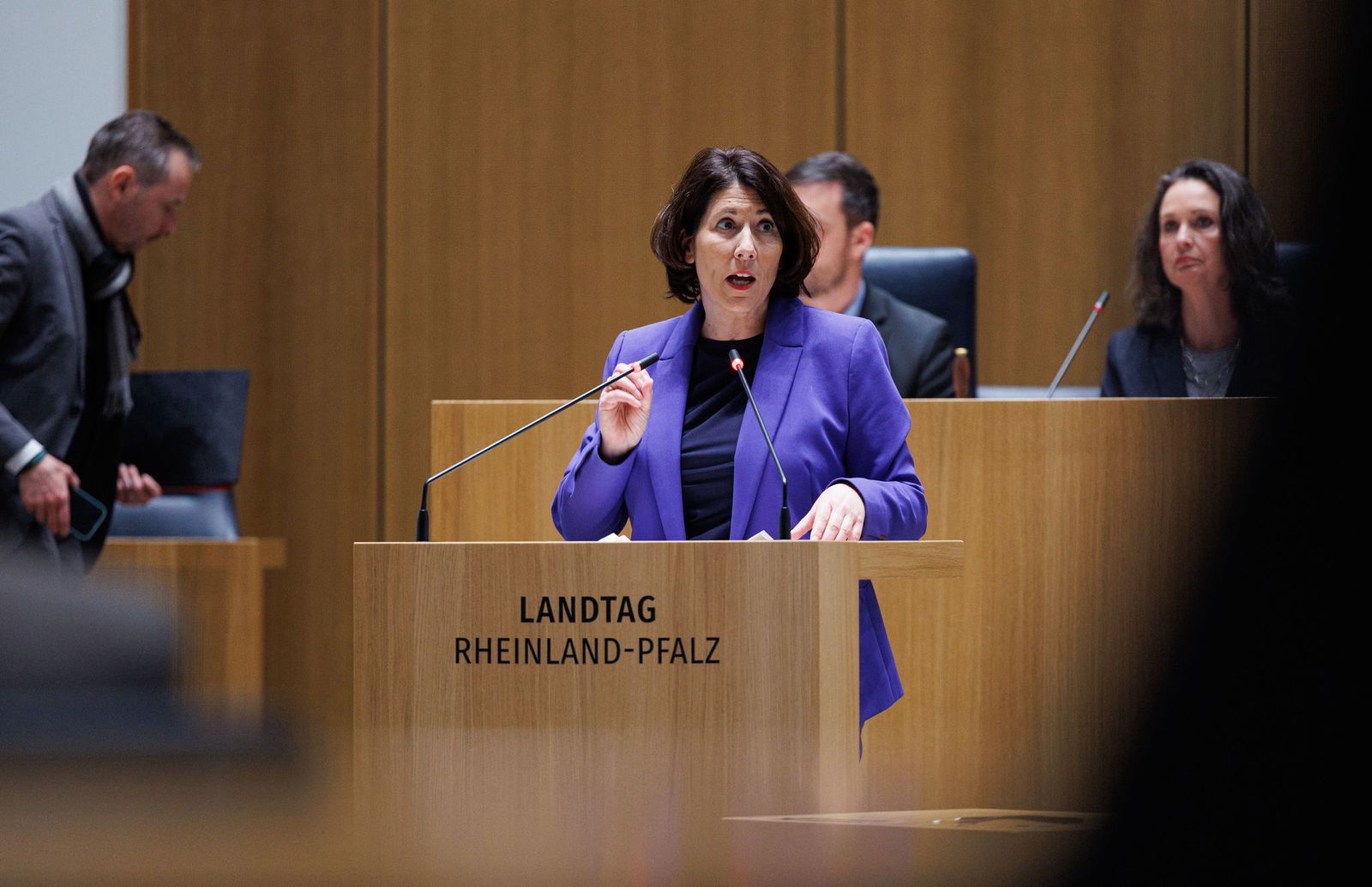 Die rheinland-pfälzische Wirtschaftsministerin Daniela Schmitt erläutert die von ihrer FDP geforderte Abschaffung der Verbandsklage. 