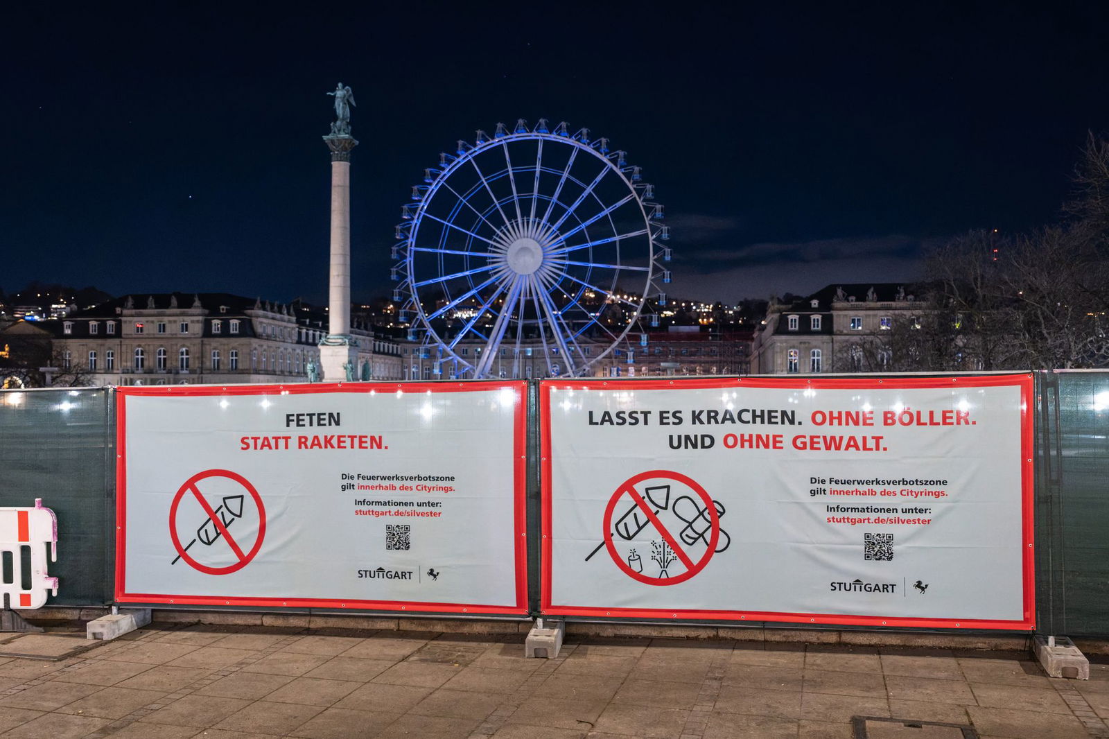Der Stuttgarter Schlossplatz war in der Nacht zeitweise abgesperrt. 
