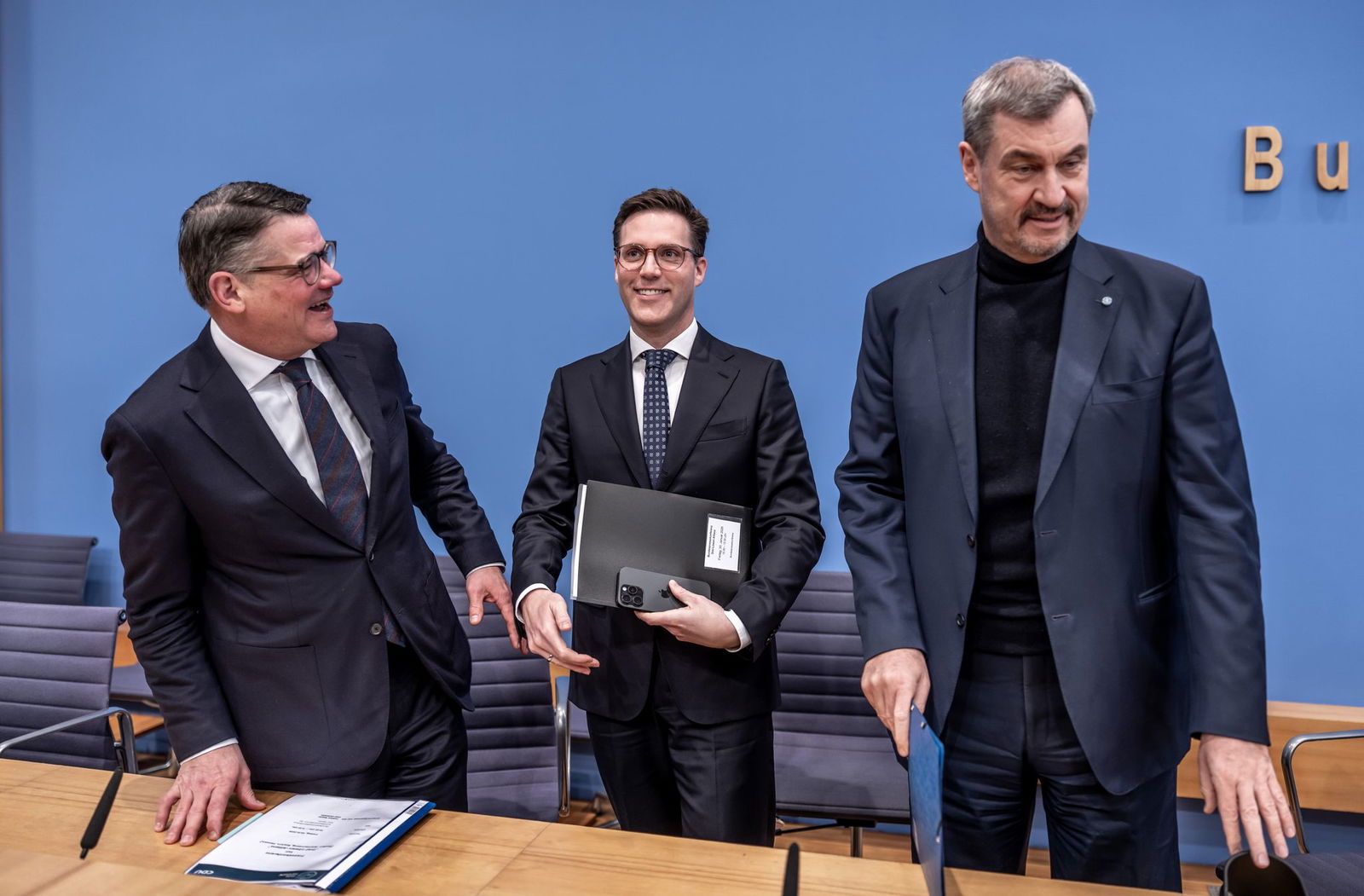 Sie nennen sich «Drei-Löwen-Allianz»: Boris Rhein, Manuel Hagel und Markus Söder.