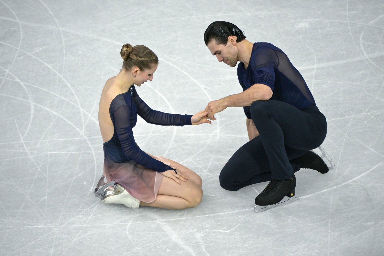 Minerva Hase und Nikita Volodin unterliefen in der Kür einige Fehler.