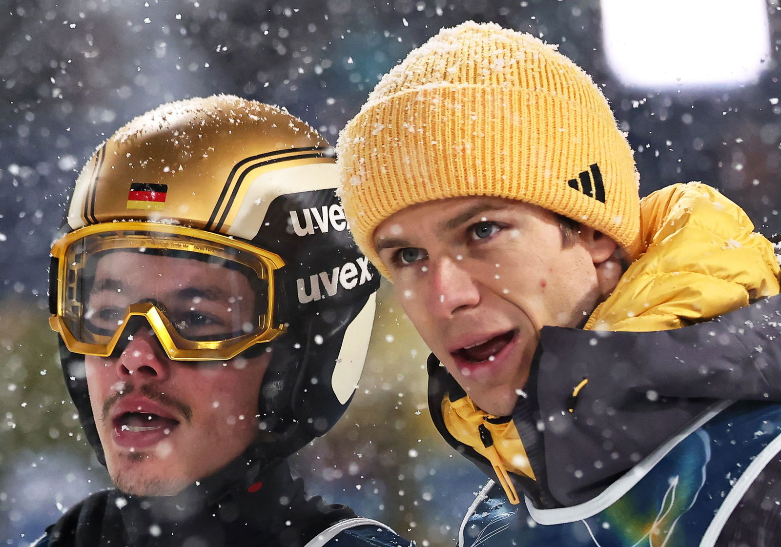 Philipp Raimund (l) und Andreas Wellinger verpassten eine Medaille knapp.