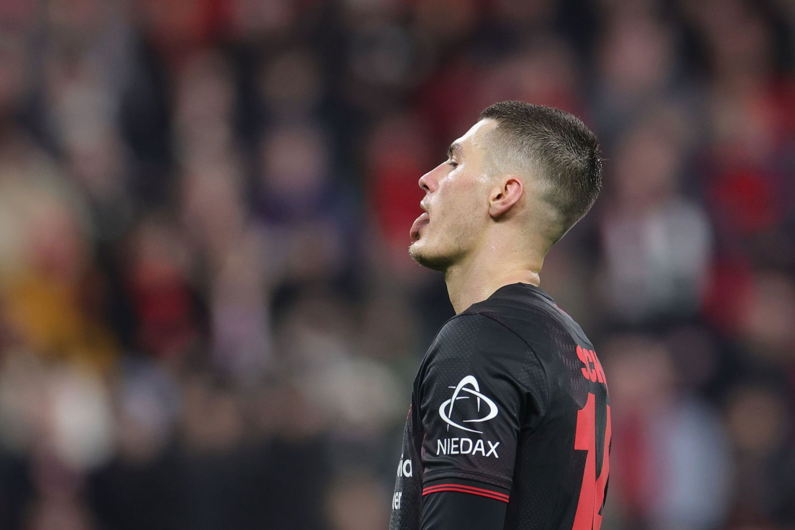 Leverkusens Patrik Schick in der Partie gegen Olympiakos Piräus. 