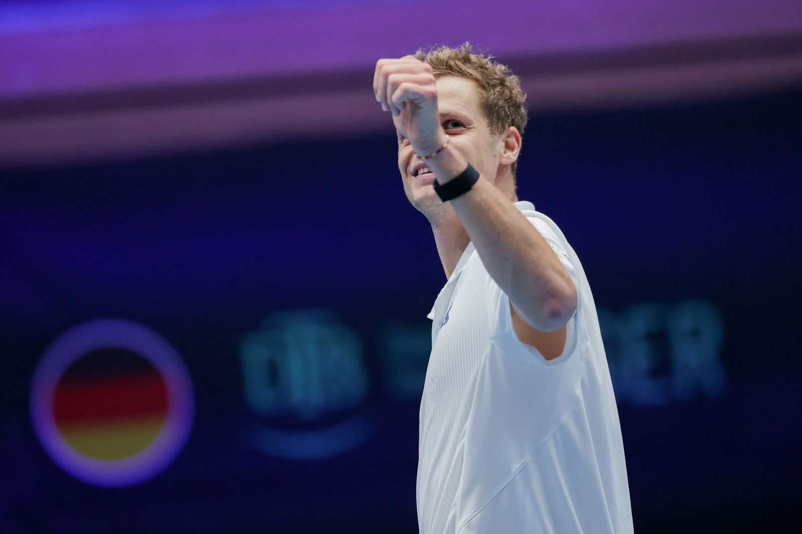 Yannick Hanfmann freute sich über seinen Sieg in der Begegnung mit Peru.