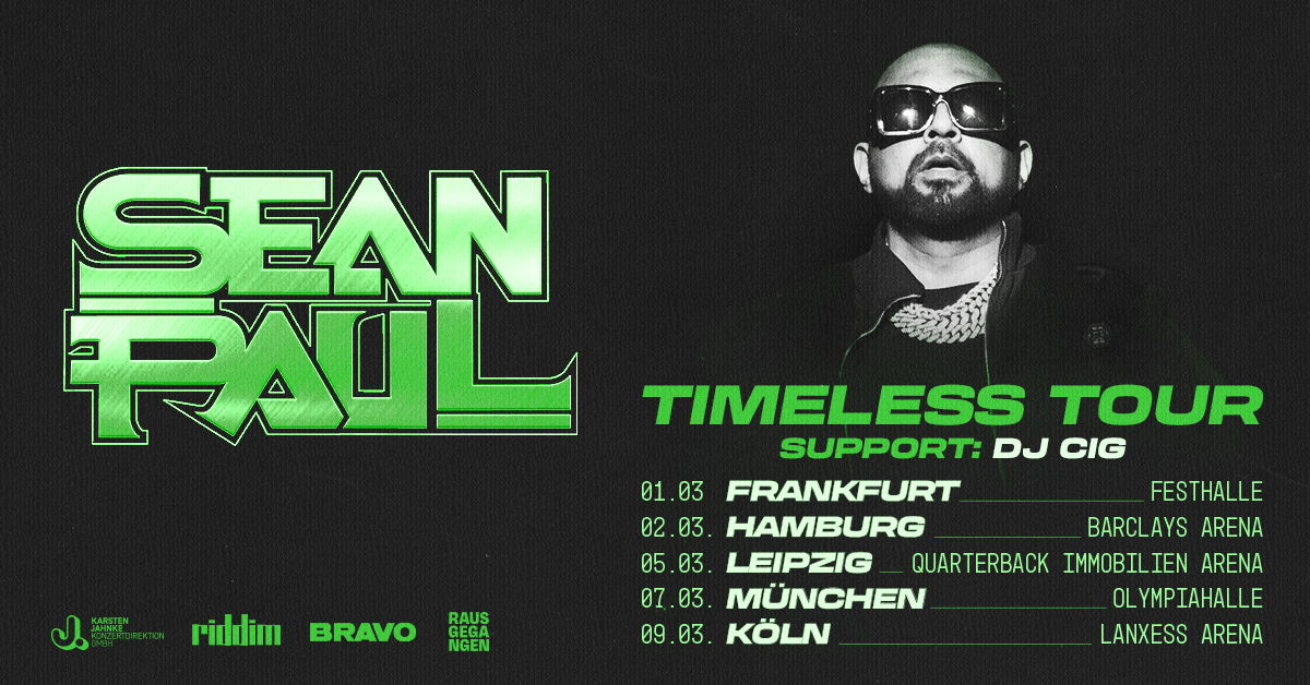 Sean Paul mit Support Act - Header 