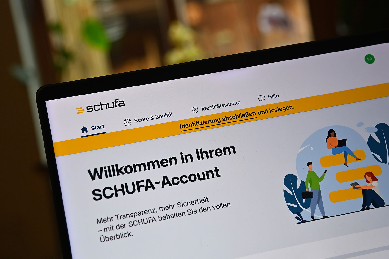 Ansicht des Webauftritts des neuen Schufa-Accounts