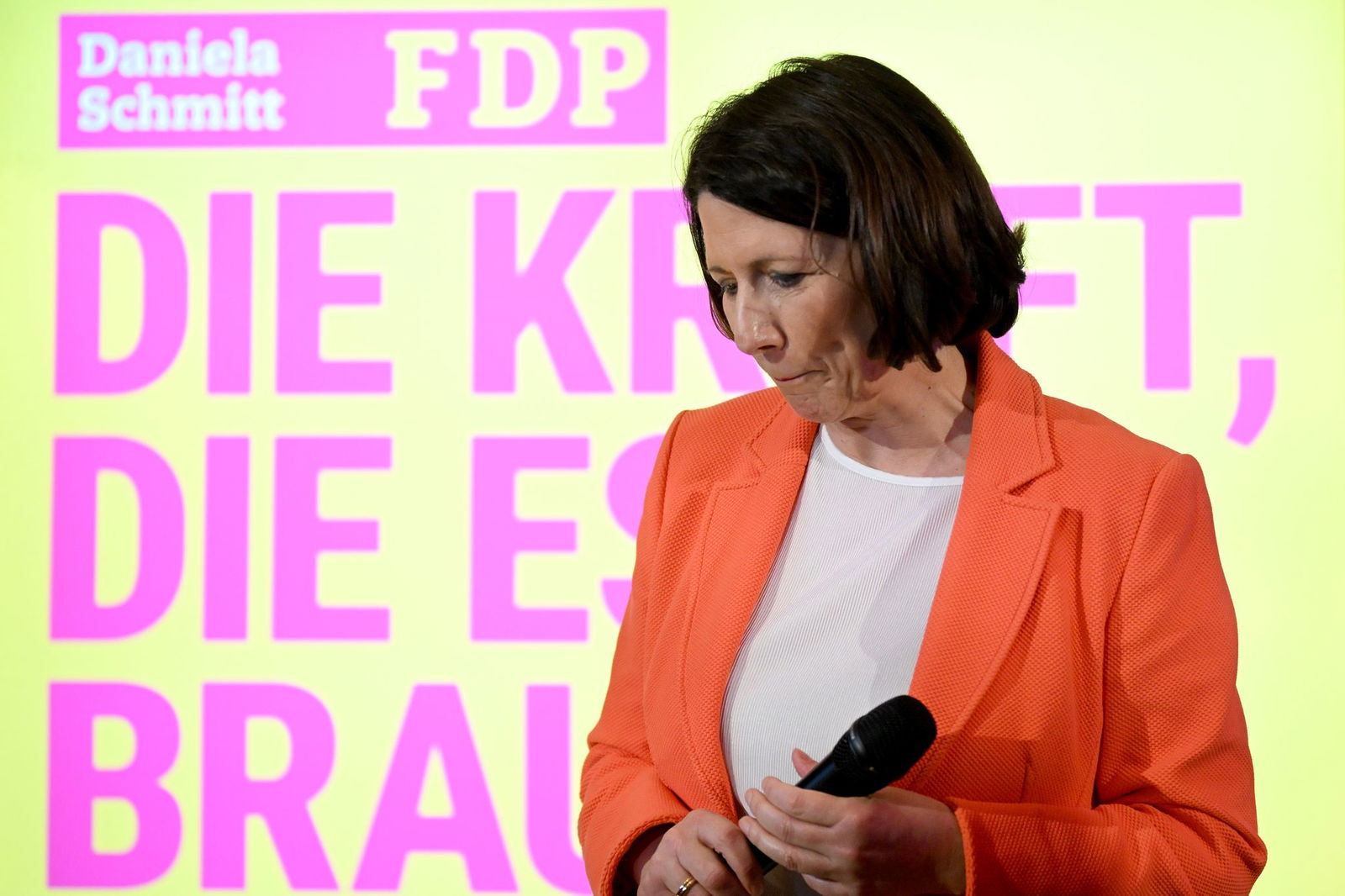 Noch Regierungspartner in der Ampel, bald außerparlamentarische Opposition: Der Fall der FDP in Rheinland-Pfalz war tief, entsprechend groß die Enttäuschung bei Spitzenkandidatin Schmitt (Archivfoto). 
