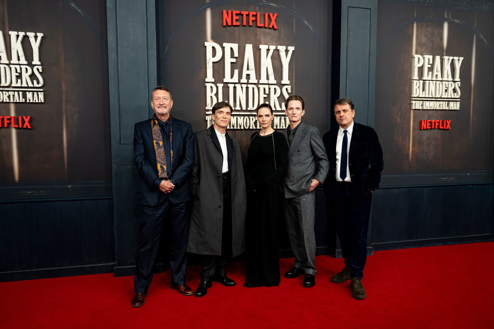 Das «Peaky Blinders»-Team (von links nach rechts): Autor Steven Knight, Cillian Murphy, Rebecca Ferguson, Regisseur Tom Harper und Produzent Guy Heeley.