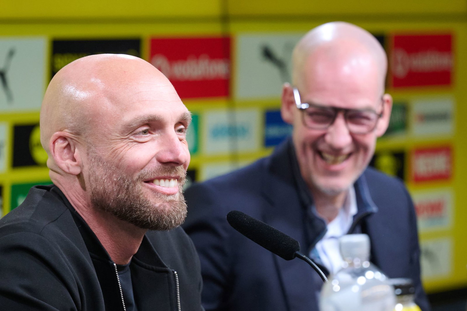 Clubchef Carsten Cramer (r.) glaubt, mit Ole Book (l.) den richtigen Sportdirektor für den BVB gefunden zu haben