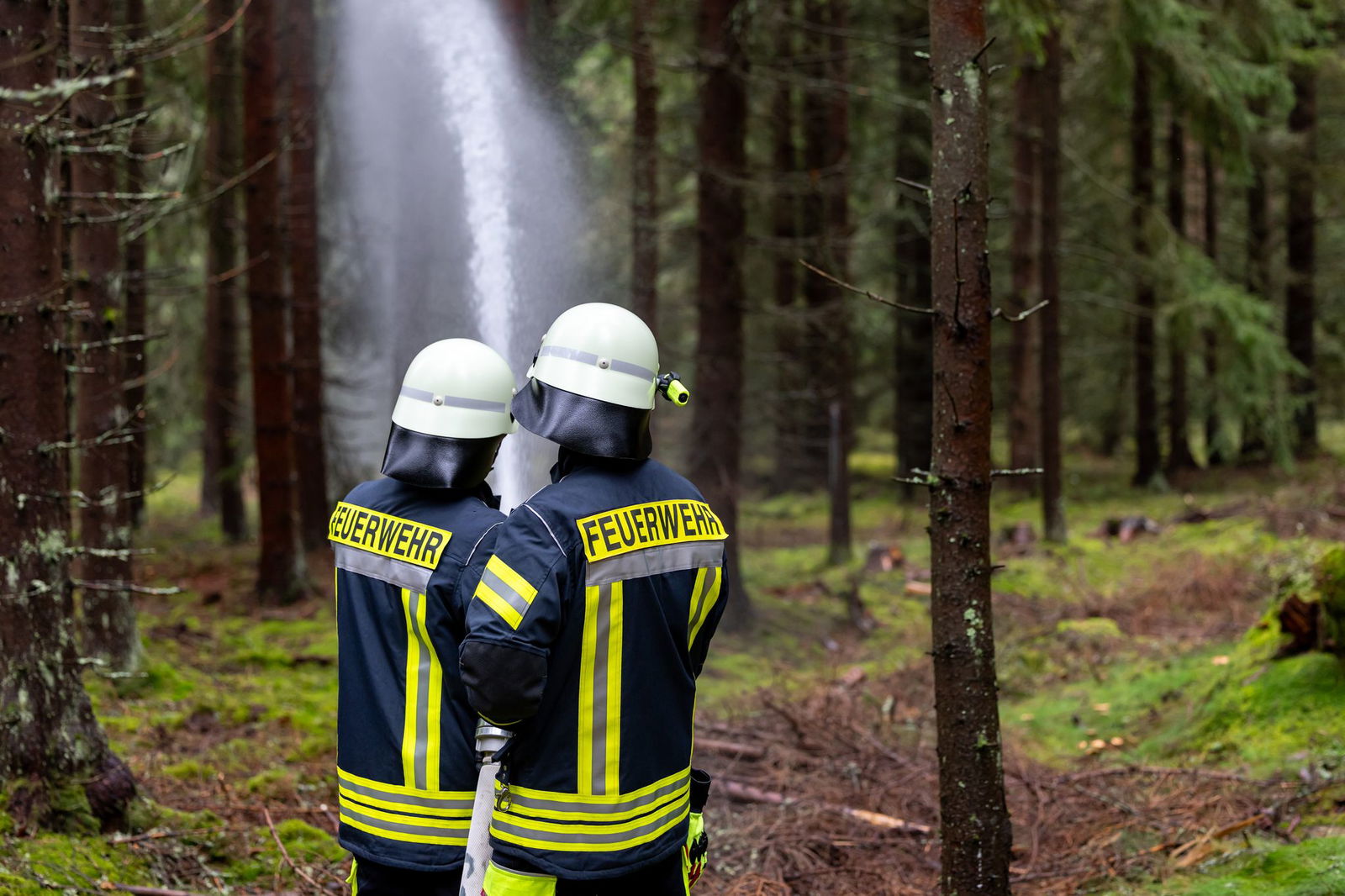 Die Feuerwehr bekämpfte den Brand am Waldboden. (Symbolbild)