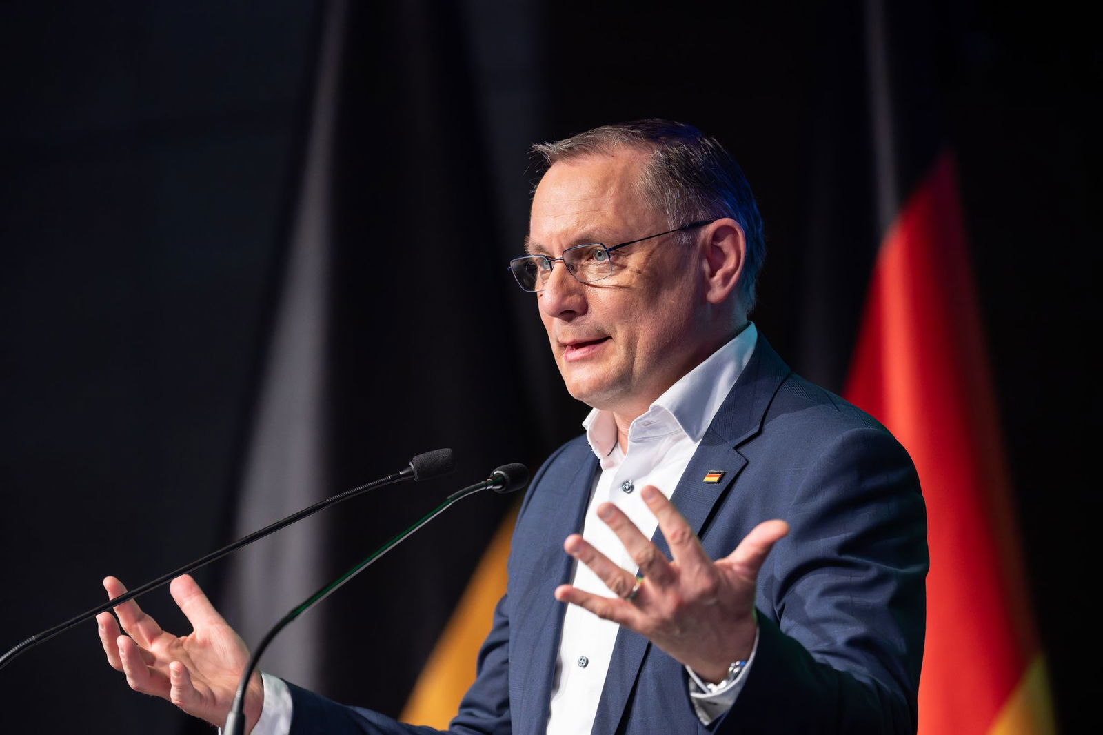 AfD-Parteichef Tino Chrupalla übte beim Wahlkampfabschluss scharfe Kritik.