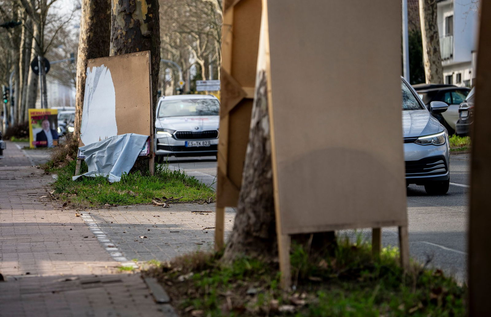 Viele Wahlplakate werden herungergerissen oder beschmiert. 