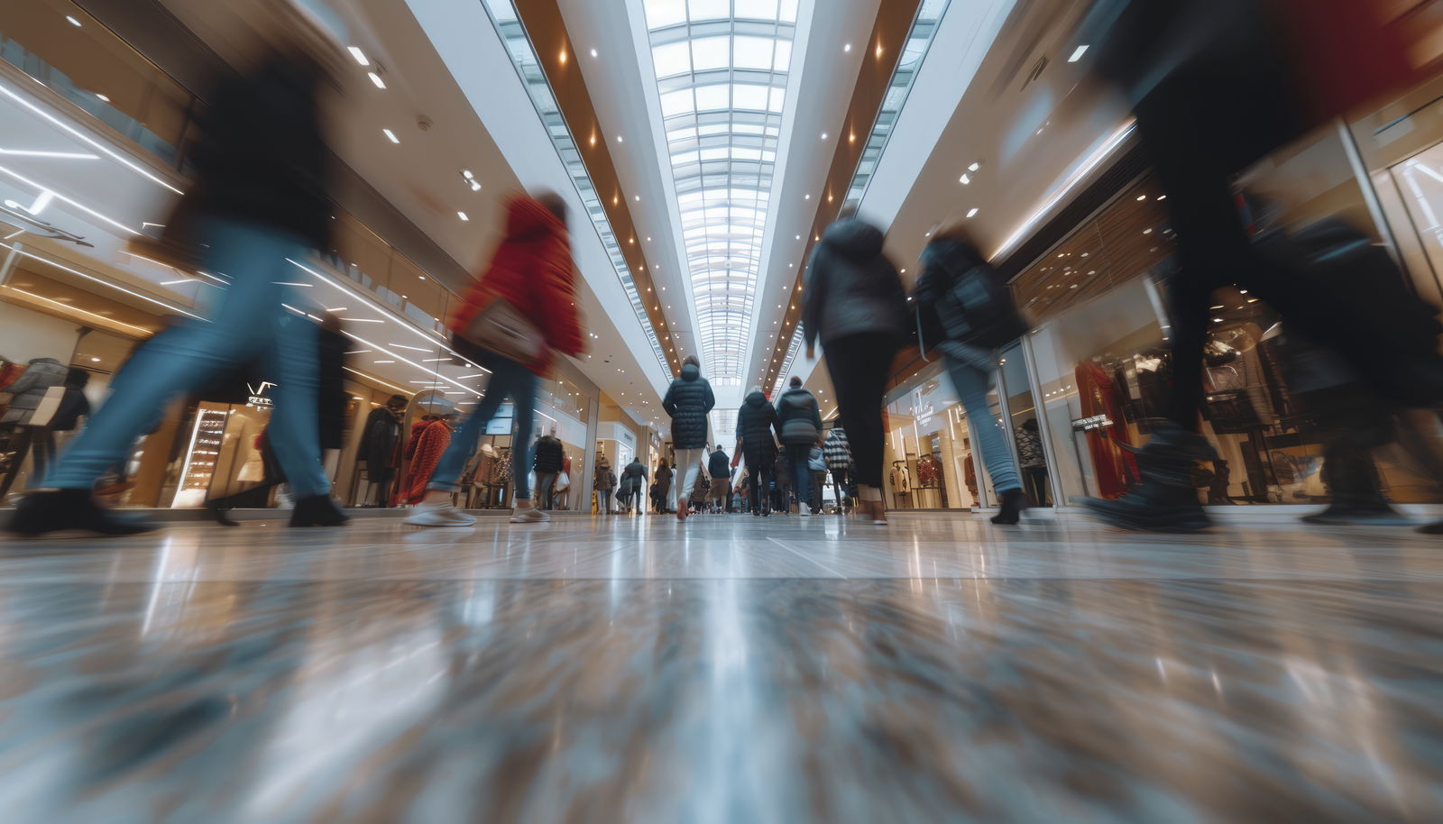 Einkaufszentrum mit Besuchern