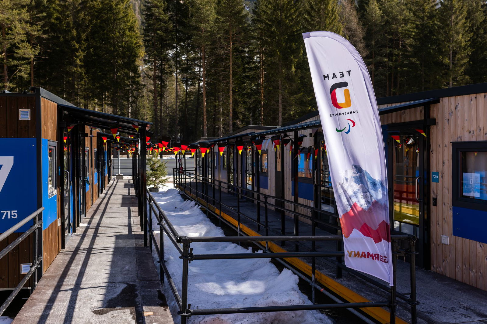 Das olympische Dorf in Cortina. 