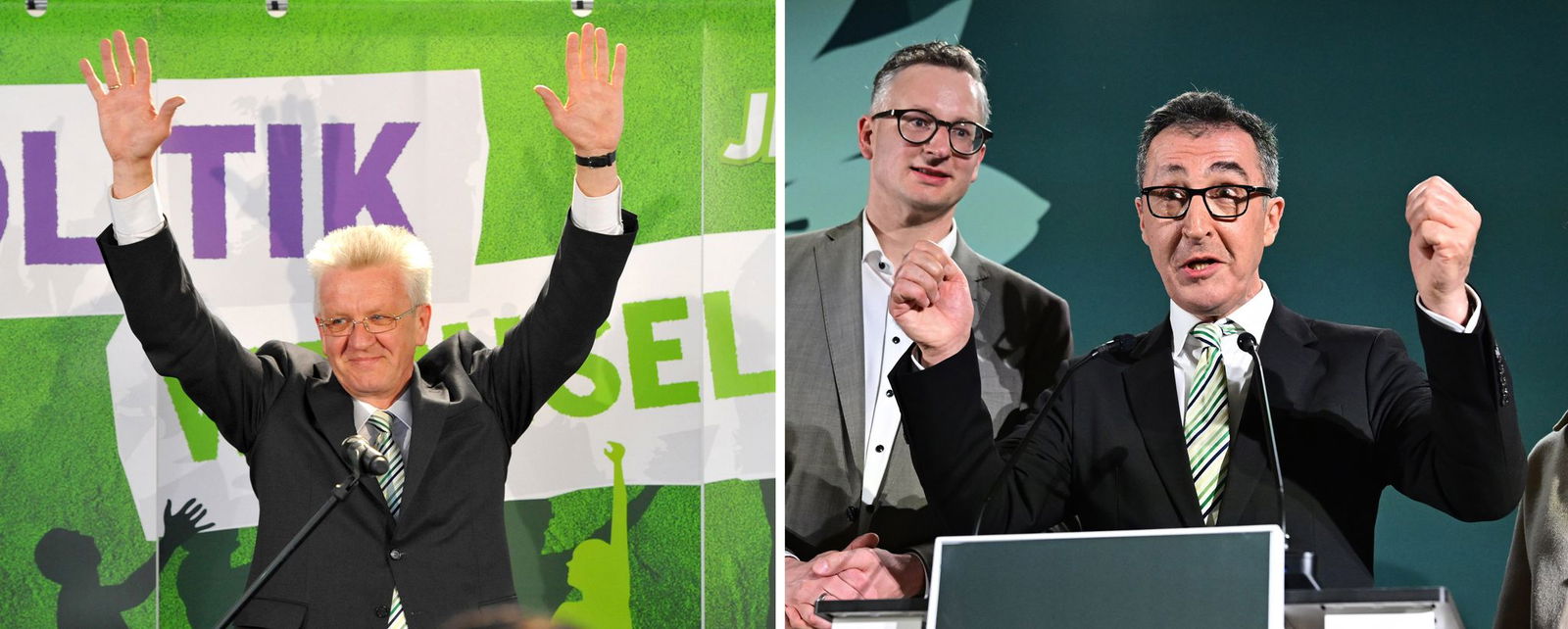 Geschenk mit Symbolkraft: Özdemir trägt die selbe Krawatte wie Kretschmann 2011. 