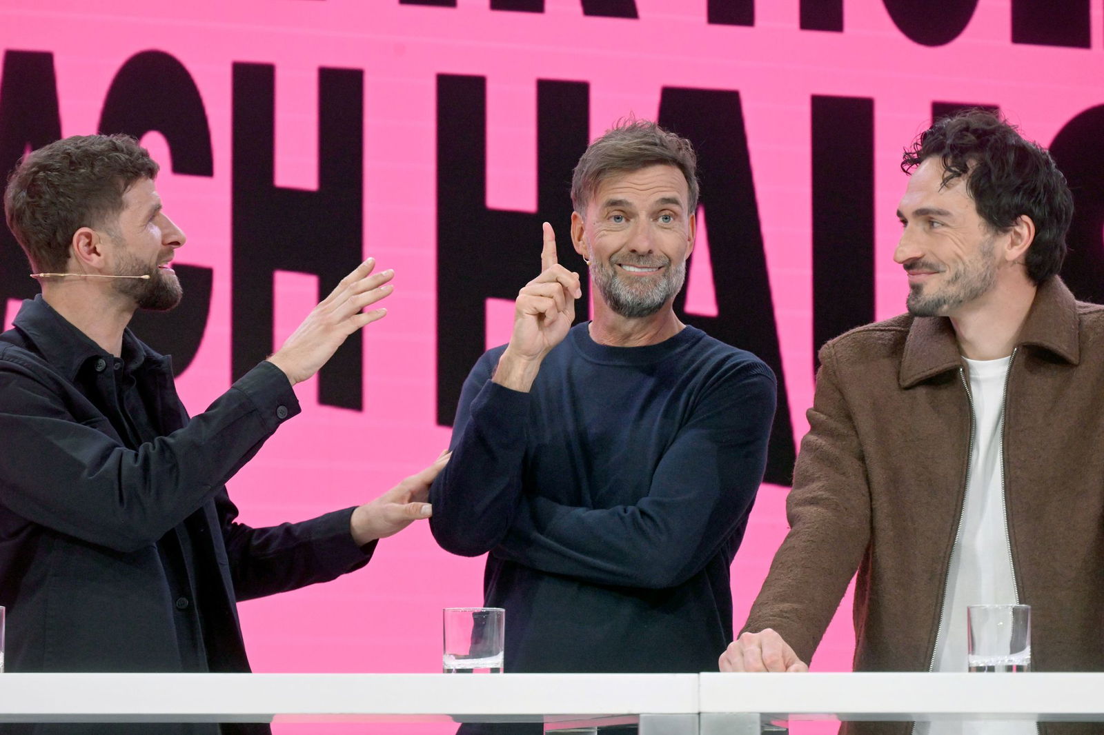 Illustre Telekom-Experten für die WM: Thomas Müller (l), Jürgen Klopp (M) und Mats Hummels.