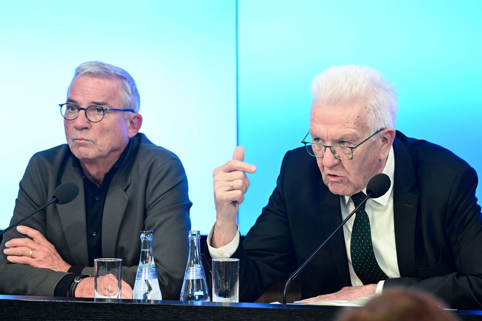Wirkten nicht ganz einer Meinung zu dem Hagel-Video: Thomas Strobl (links) und Winfried Kretschmann.