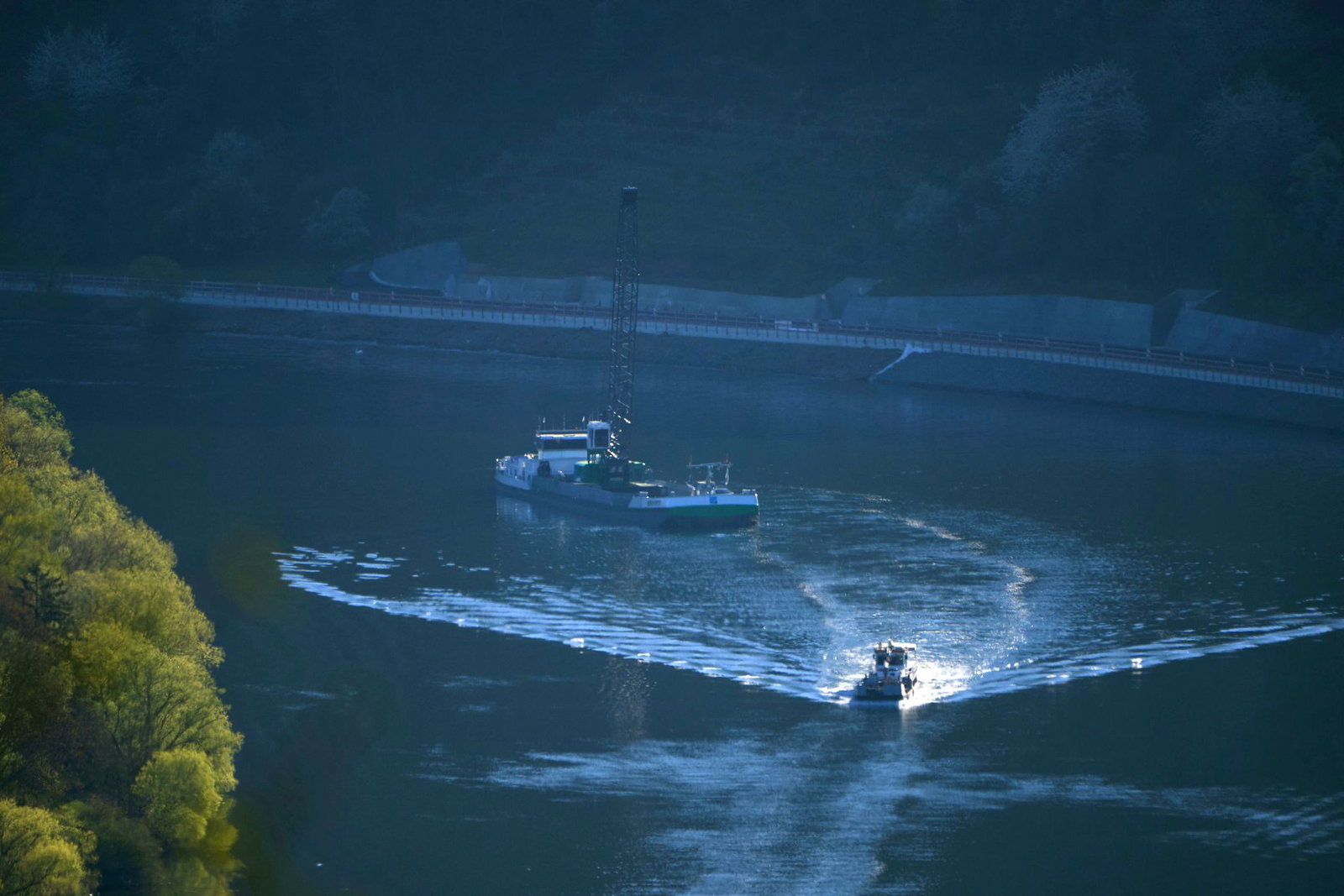 Das Schiff mit der Bombe an Bord lag bei Koblenz-Güls am sogenannten «Moselbogen».