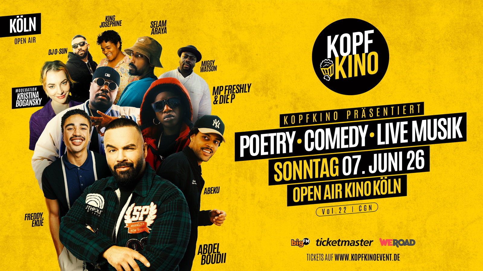 Veranstaltungs Header - Kopfkino Köln, 07.06.2026