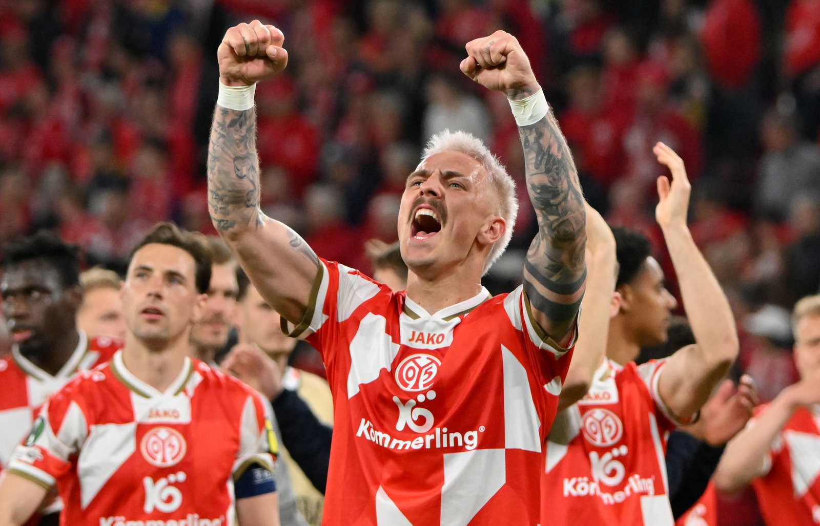 Mainzer Angreifer Phillip Tietz: wieder Torjubel geegen Straßburg? (Archivbild)