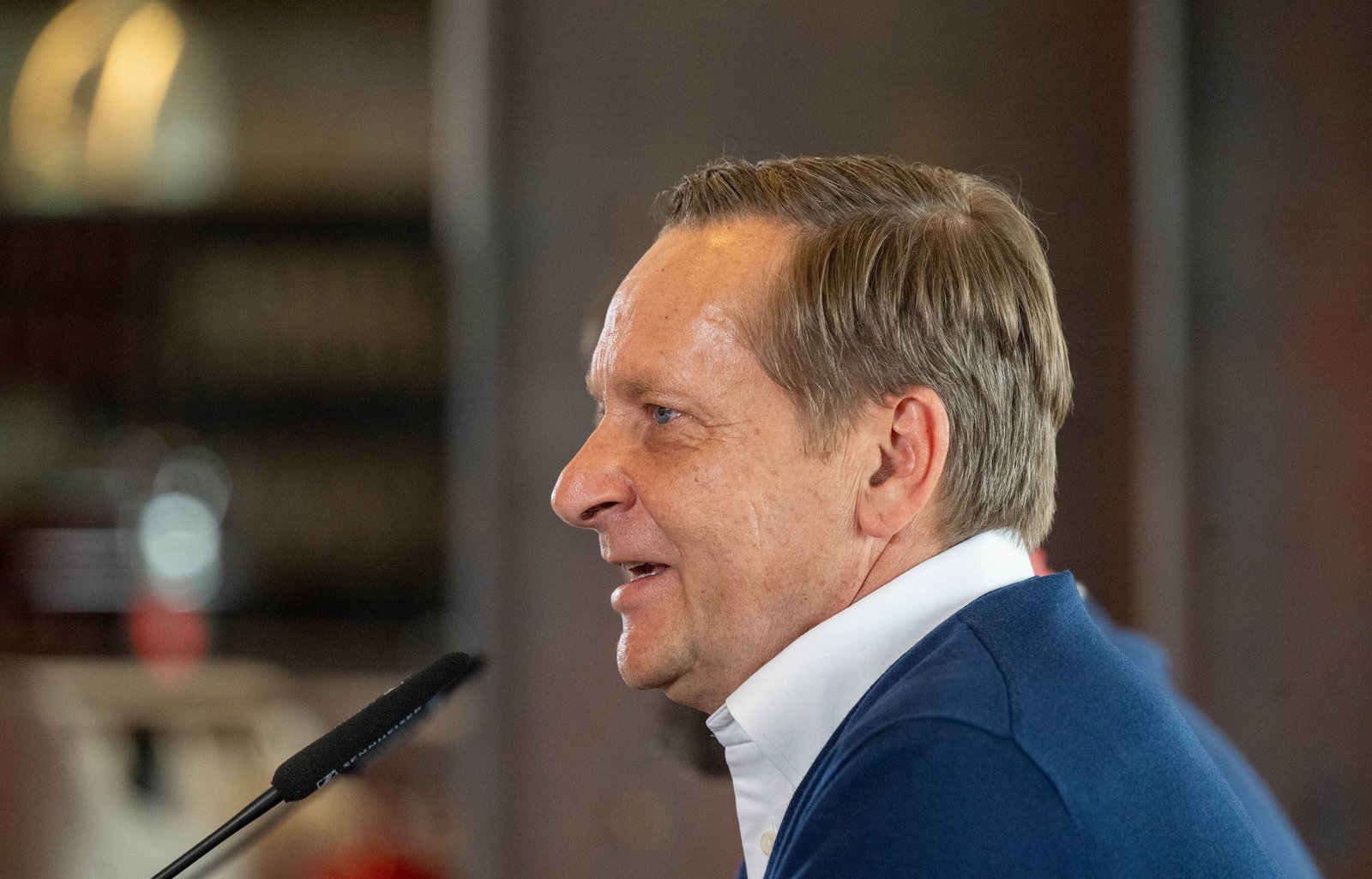 Horst Heldt spricht zur Lage bei Union Berlin. 