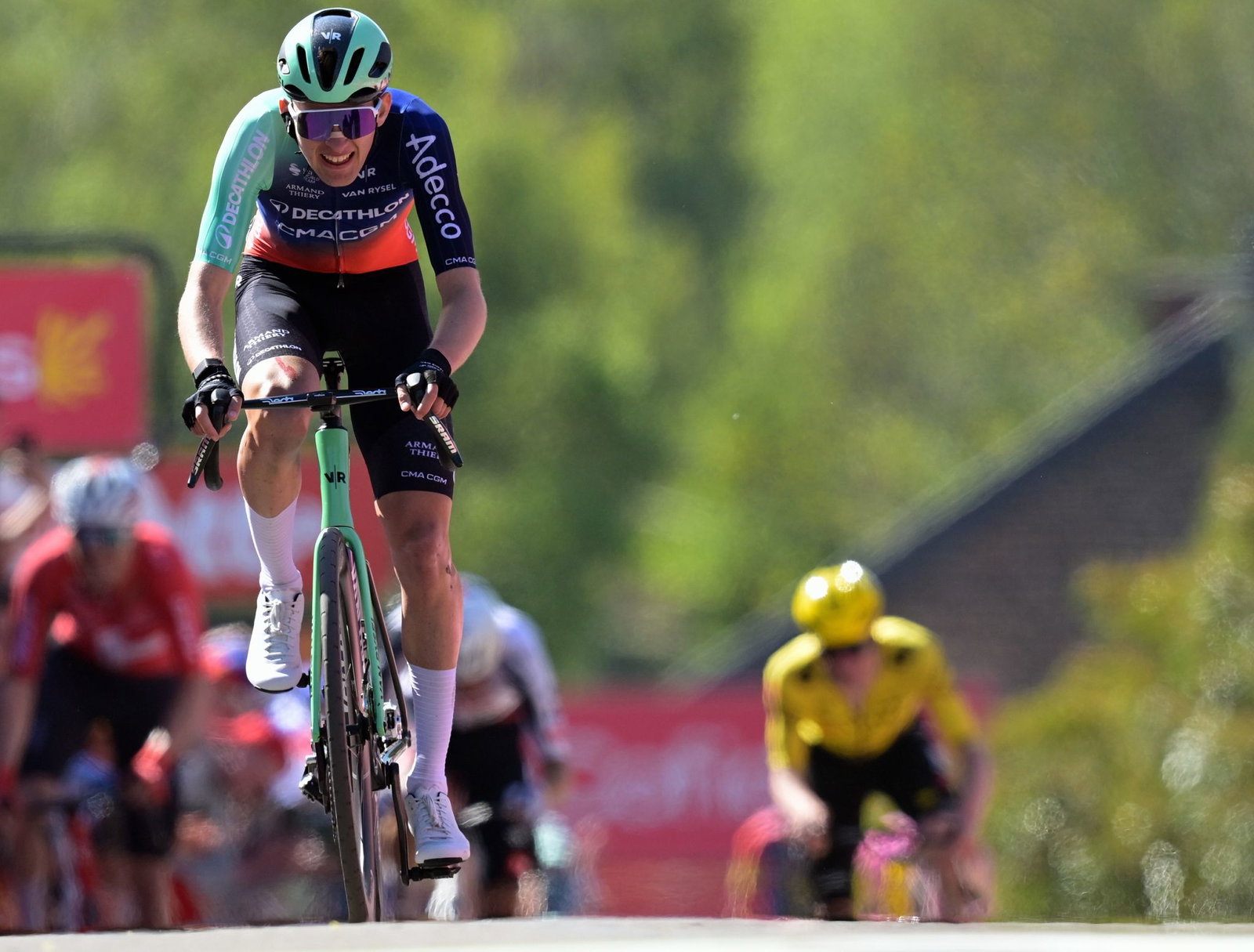 Paul Seixas bei seinem Sieg beim Flèche Wallonne. (Archivbild)