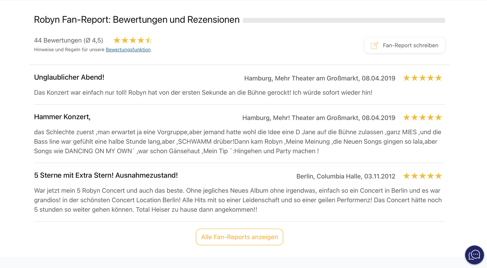 Robyn - Eventim Kommentare