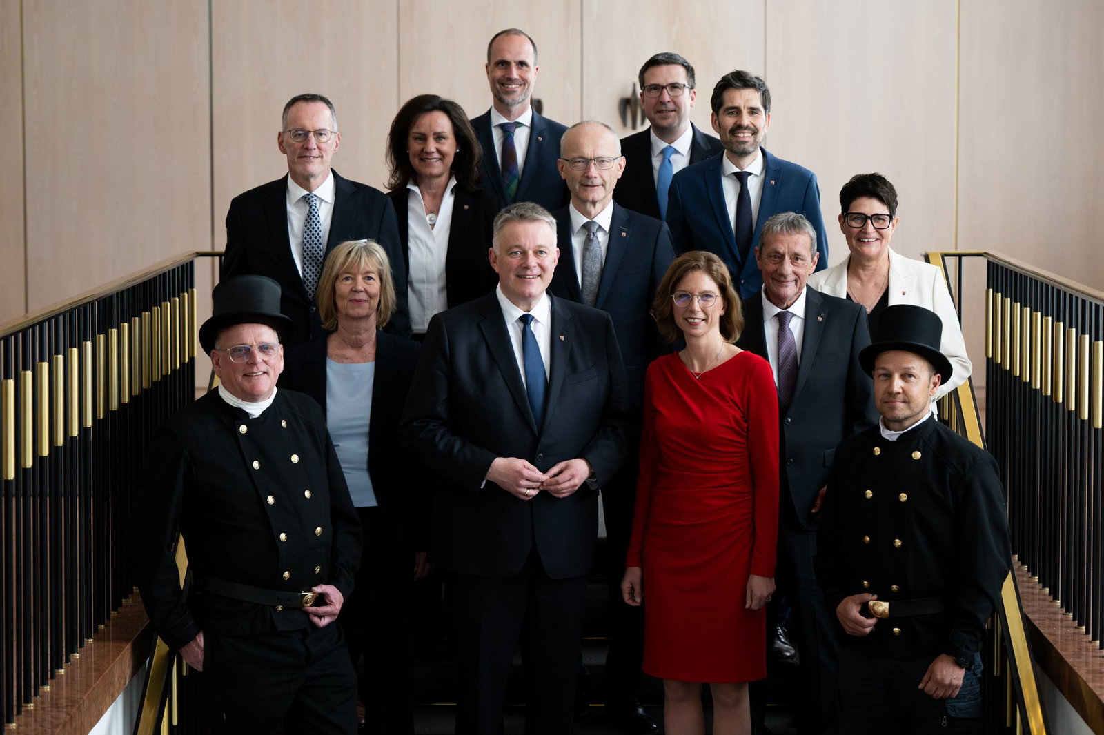 In der Mainzer Staatskanzlei ist das erste Treffen des Kabinetts. 