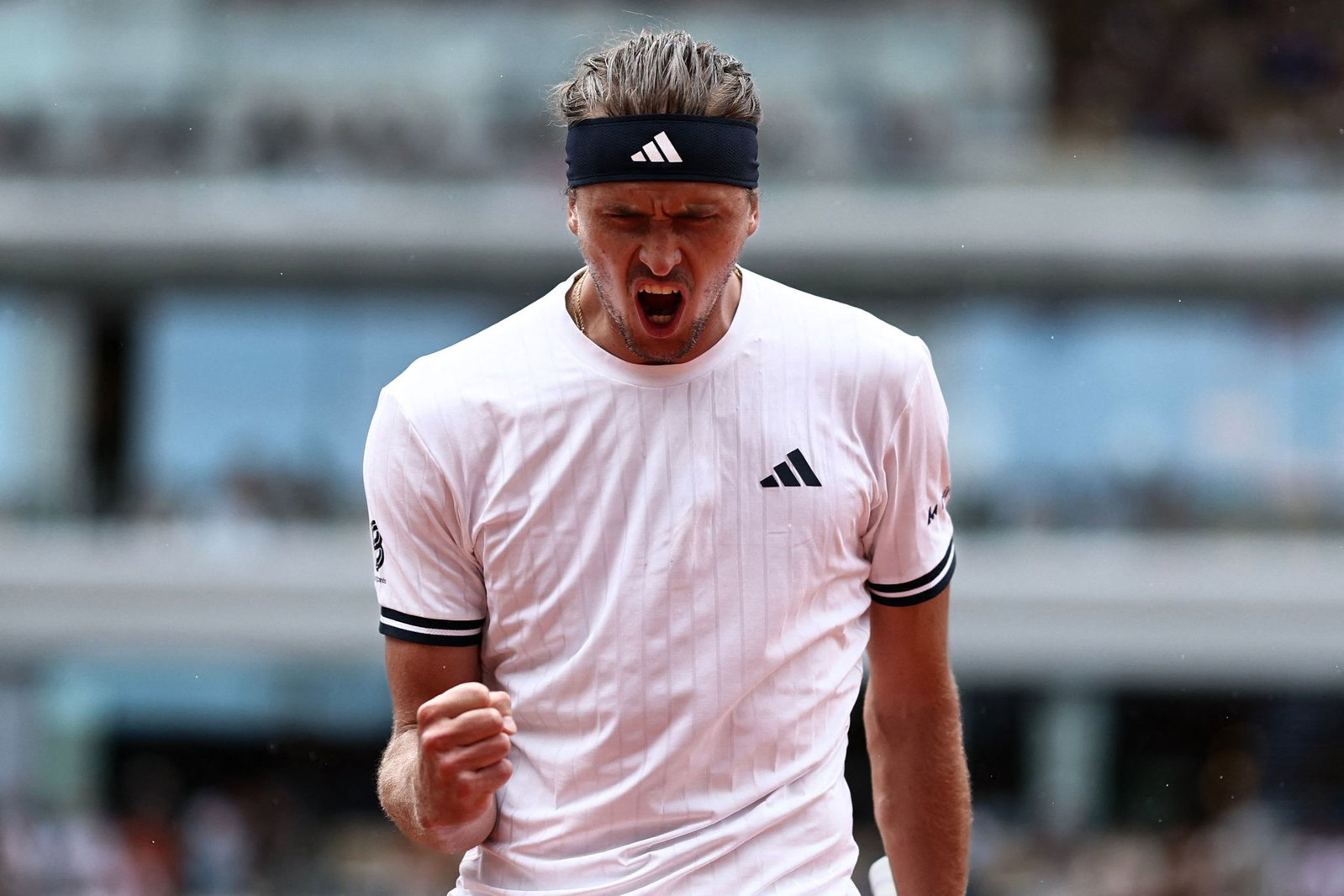 Zverev jubelt über einen Punktgewinn.