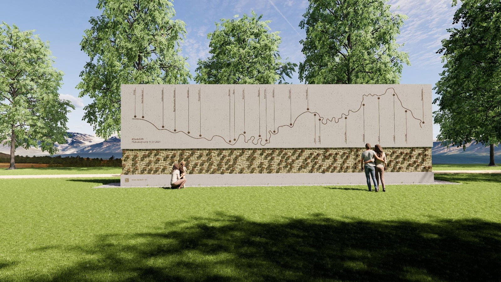 Das Denkmal - hier ein Entwurf - soll in Bad Neuenahr-Ahrweiler entstehen.