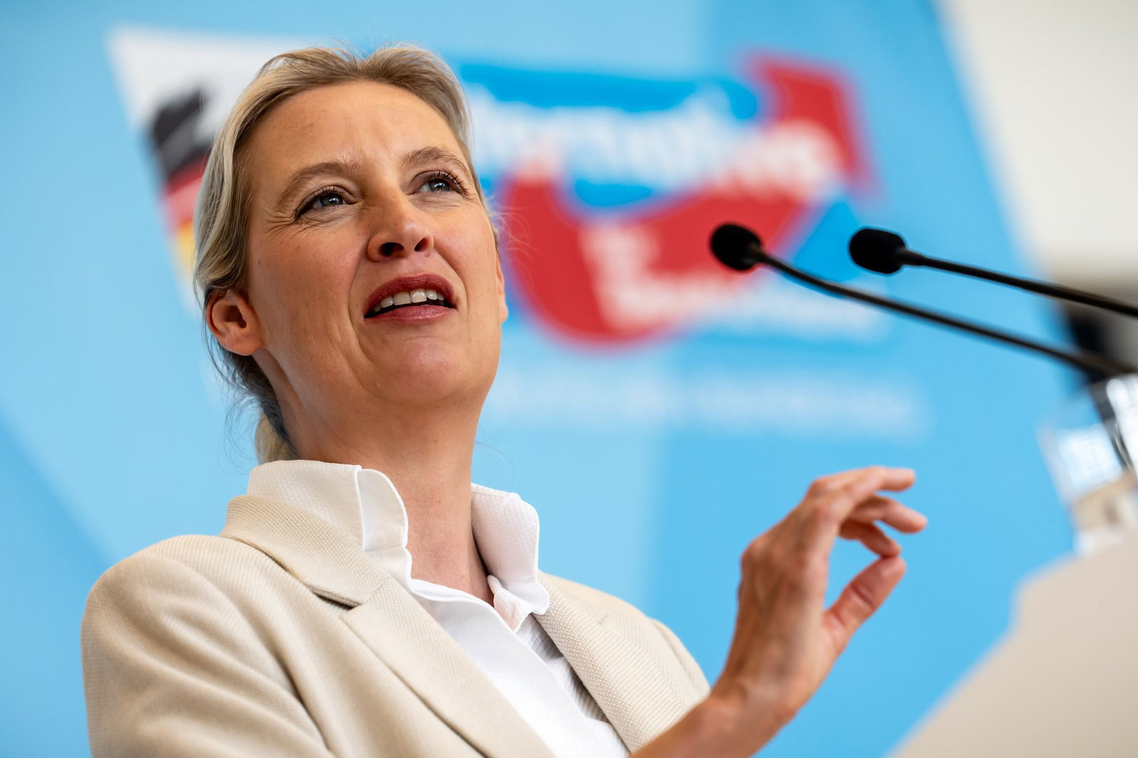 AfD-Chefin Weidel will mit einem Wahlsieg ihrer Partei bei den Landtagswahlen auch die Bundesregierung unter Druck setzen. (Archivbild)