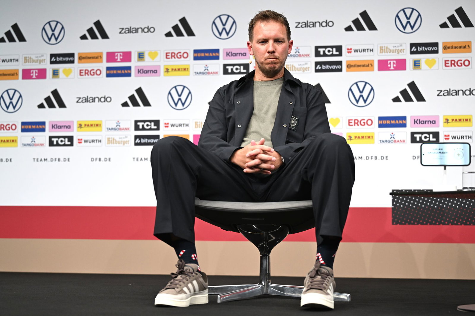 Auch ein Hingucker: Nagelsmanns Socken. 