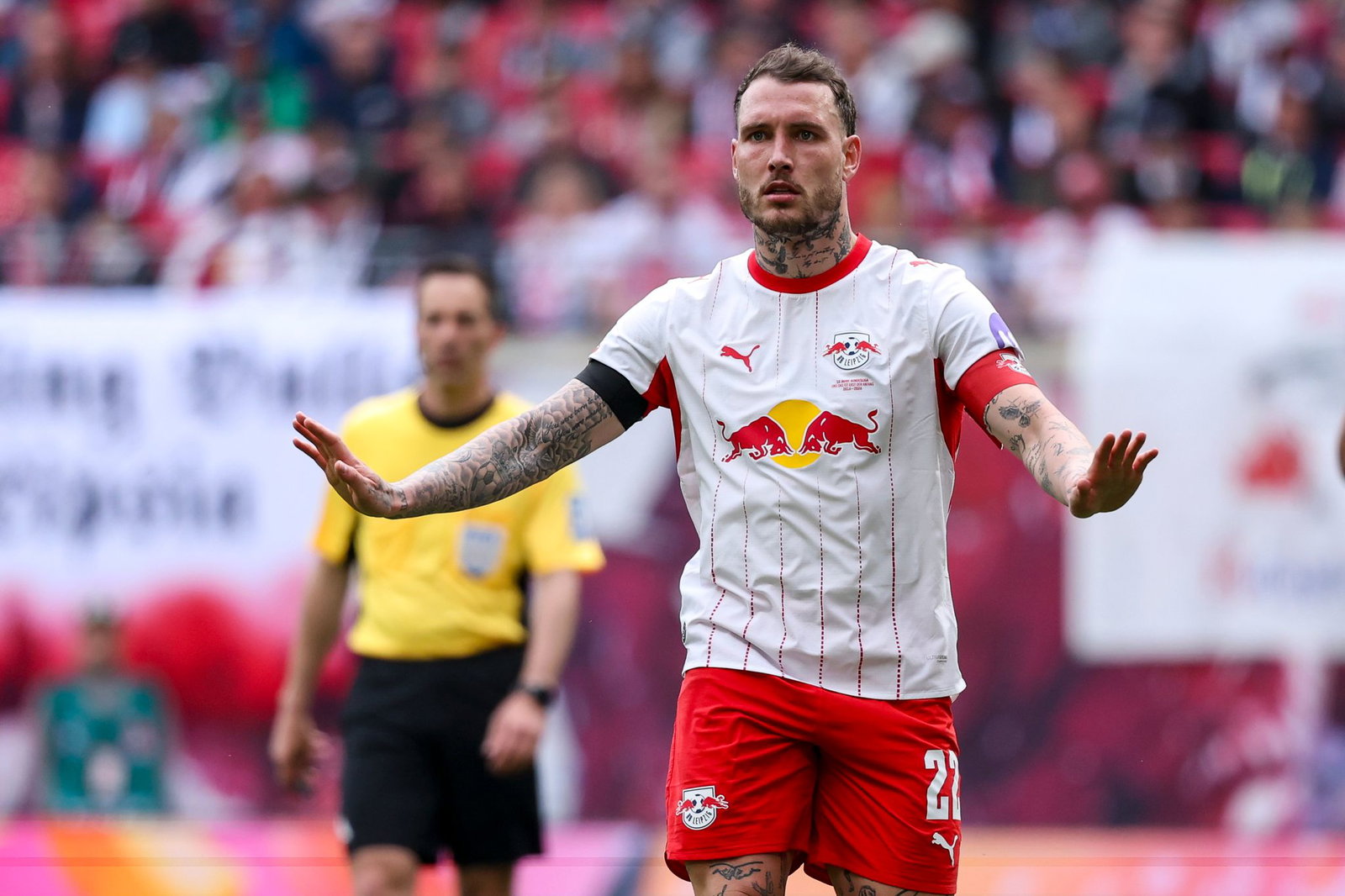 RB-Kapitän David Raum fehlt seinem Team mit Blick auf die WM  beim Saisonfinale in Freiburg. (Archivbild)