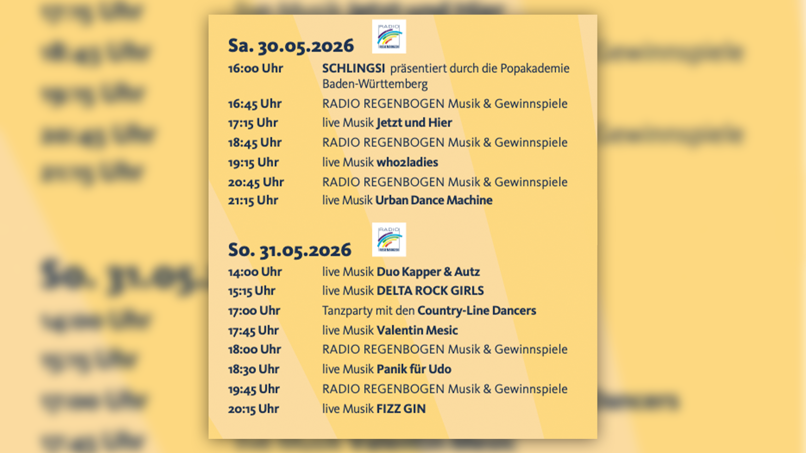 Programm Stadtfest 2026