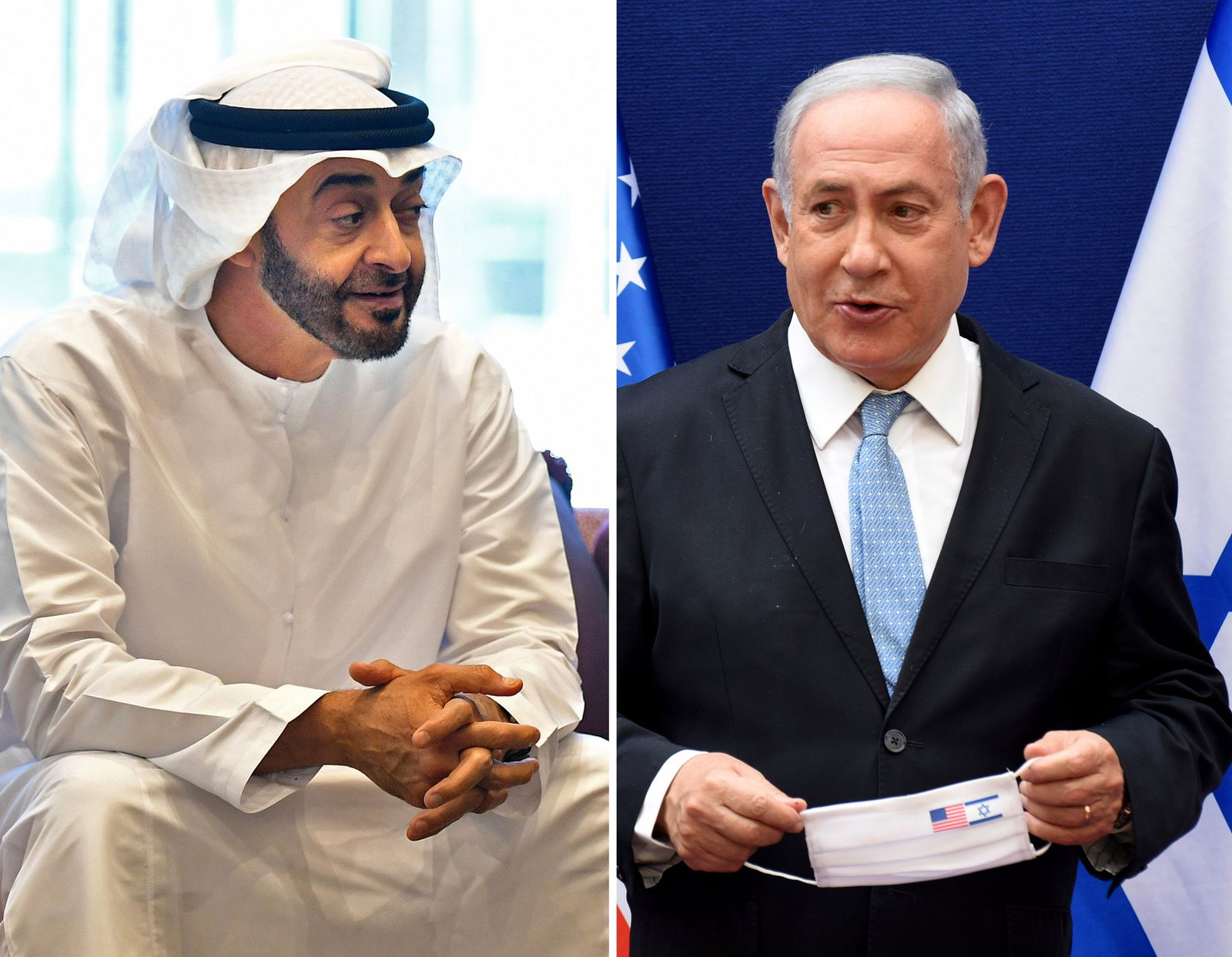 Der emiratische Präsident Mohammed bin Sajid (l) und der israelische Ministerpräsident Benjamin Netanjahu. (Archivbild)