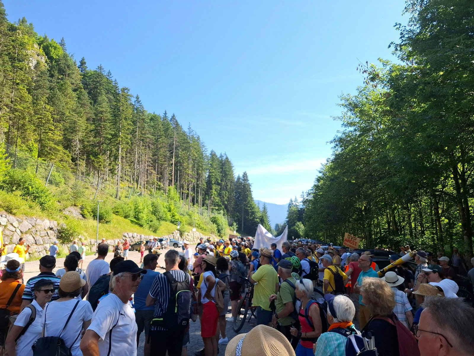 Hunderte Menschen nahmen an dem Protest teil.
