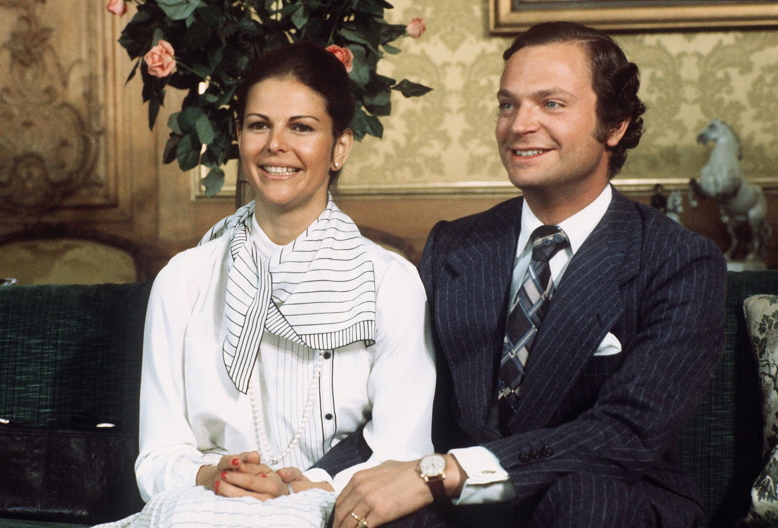 Bei der Verlobung der beiden spricht Silvia nur gebrochen Schwedisch - begeistert aber mit ihrem sanften Charme die Schweden. (Archivbild)