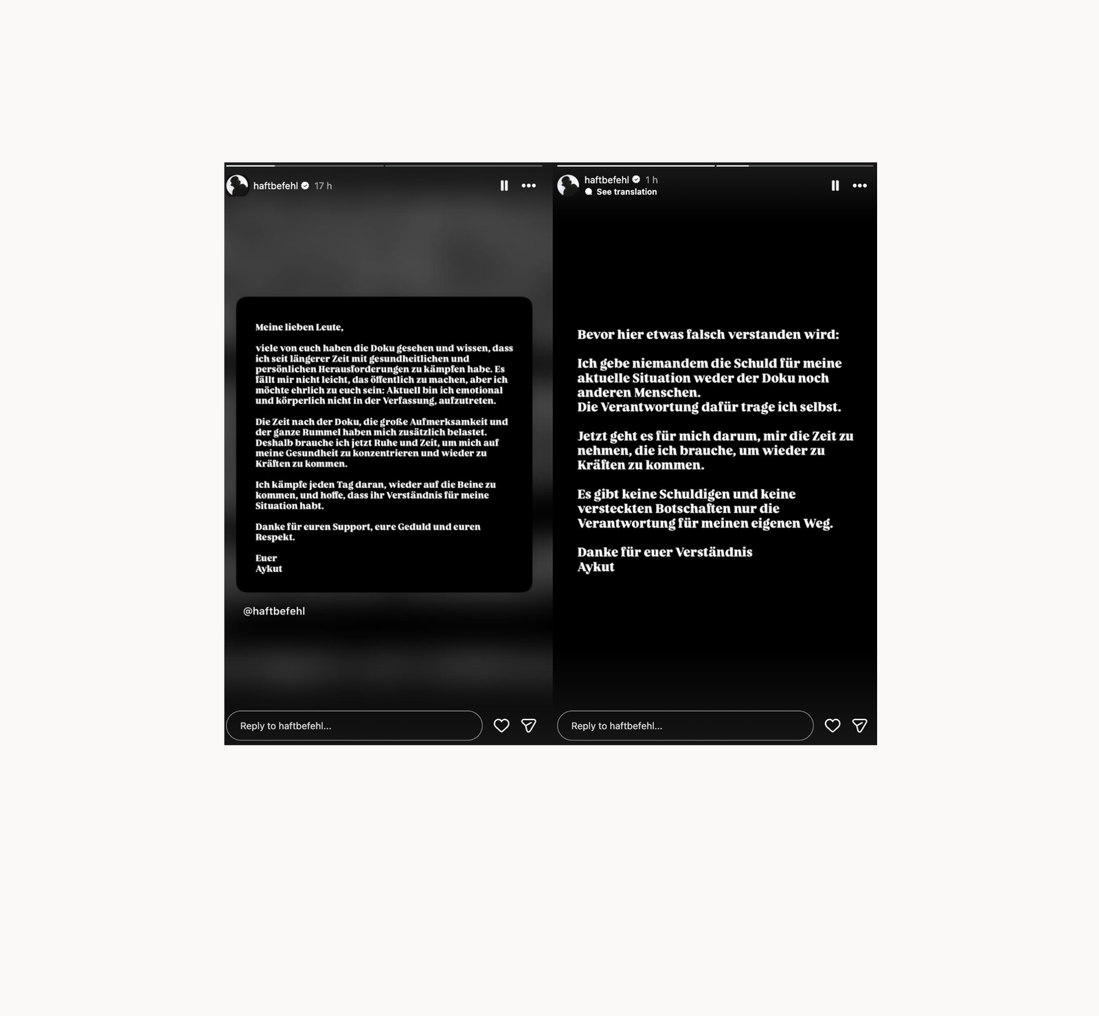 Haftbefehl - Instagram Auszeit